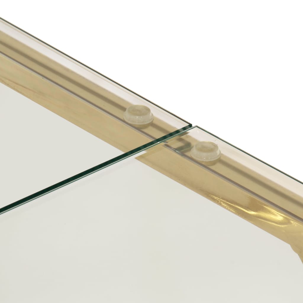 vidaXL Couchtisch Golden Edelstahl und Hartglas
