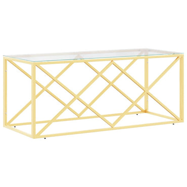 vidaXL Table basse 110x45x45 cm Acier inoxydable et verre