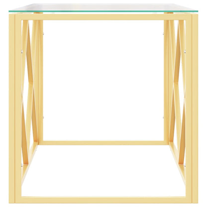 vidaXL Couchtisch 110x45x45 cm Edelstahl und Glas