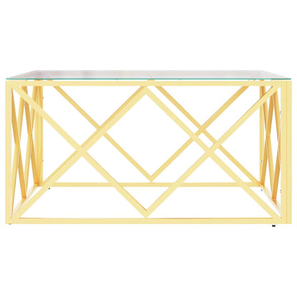 vidaXL Table basse 80x80x40 cm en acier inoxydable et verre