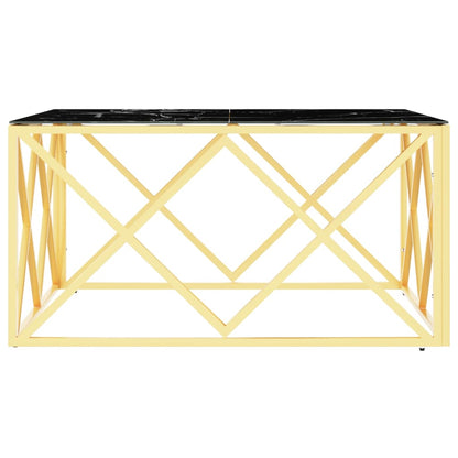 vidaXL Table basse dorée 80x80x40 cm Acier inoxydable et verre