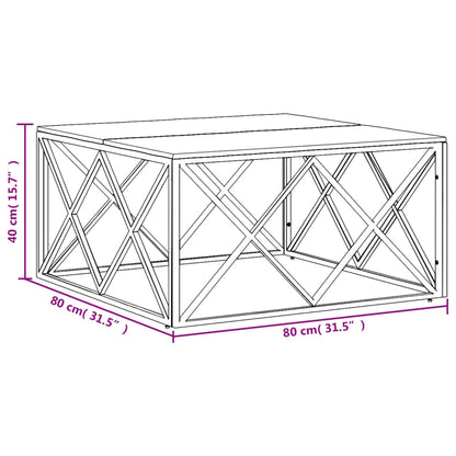 vidaXL Table basse en acier inoxydable et bois de récupération massif