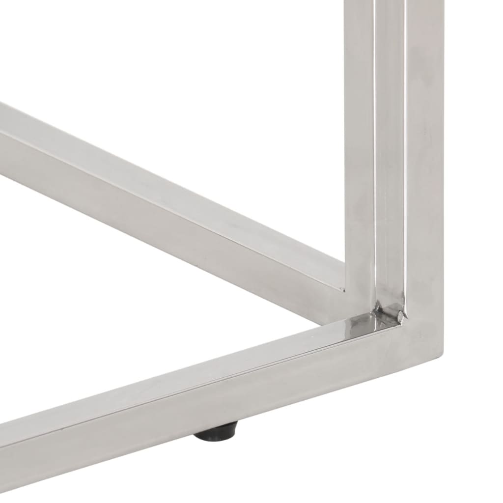 vidaXL Console Argentée Acier Inoxydable et Bois de Récupération Massif