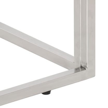 vidaXL Console Argentée Acier Inoxydable et Bois de Récupération Massif
