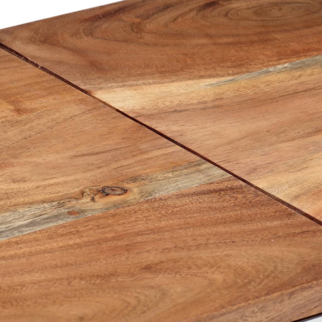 vidaXL Table console Argent Acier inoxydable et Bois d'acacia massif