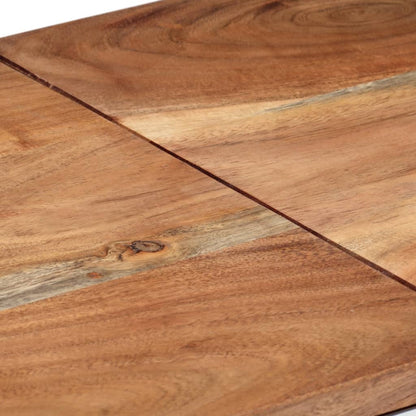 vidaXL Table console Argent Acier inoxydable et Bois d'acacia massif