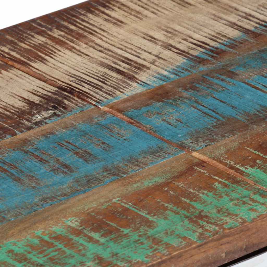 vidaXL Console Argentée Acier Inoxydable et Bois de Récupération Massif