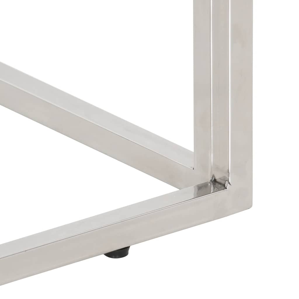 vidaXL Console Argentée Acier Inoxydable et Bois de Récupération Massif