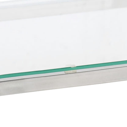 vidaXL Konsolentisch Silbern Edelstahl und Hartglas