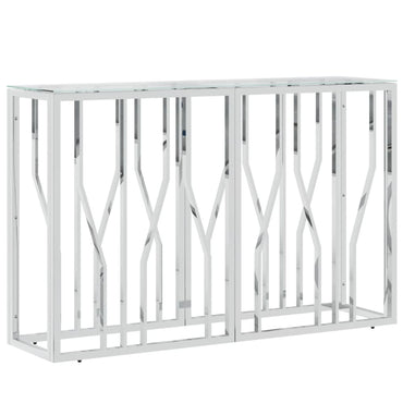 vidaXL Console 110x30x70 cm acier inoxydable et verre