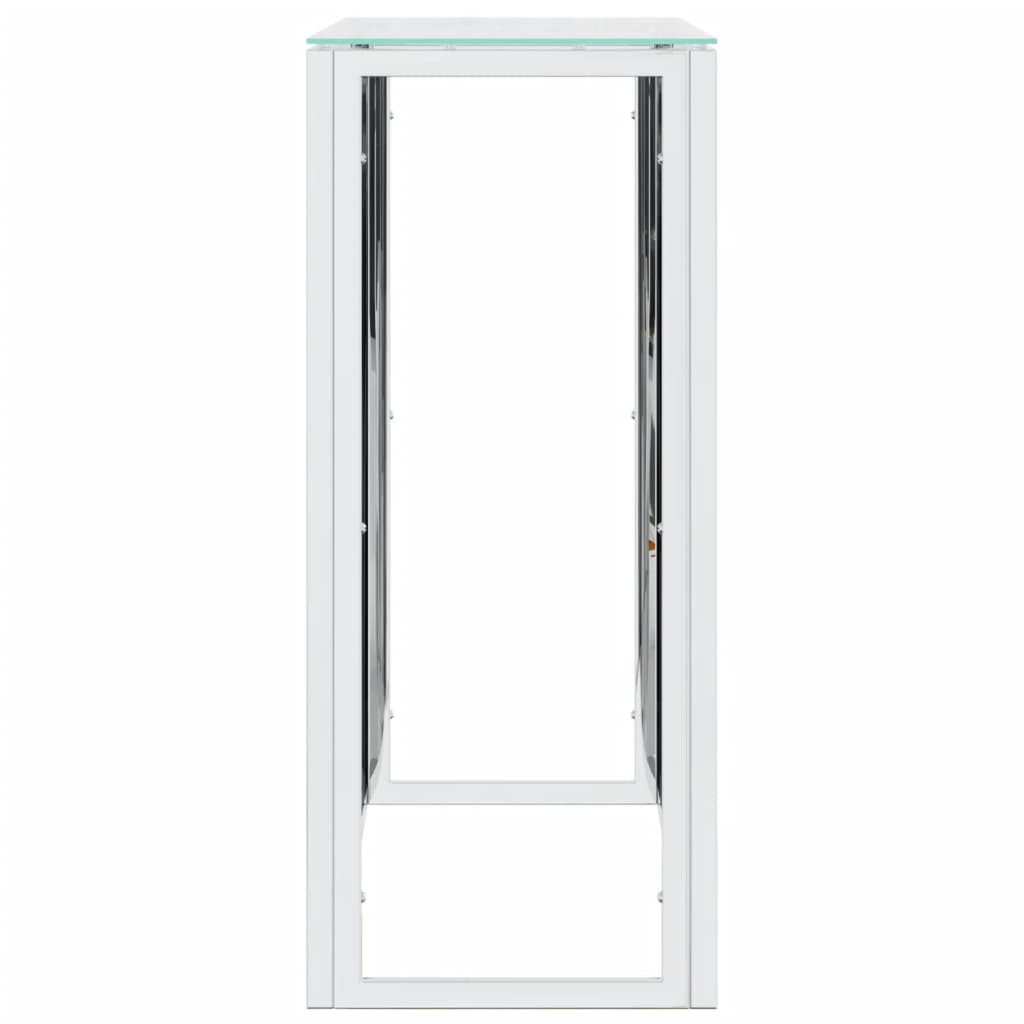 vidaXL Console 110x30x70 cm acier inoxydable et verre