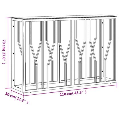 vidaXL Table console 110x30x70 cm acier inoxydable et verre