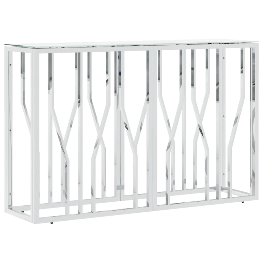 vidaXL Console Argentée 110x30x70 cm Acier inoxydable et Verre