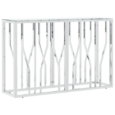 vidaXL Console Argentée 110x30x70 cm Acier inoxydable et Verre
