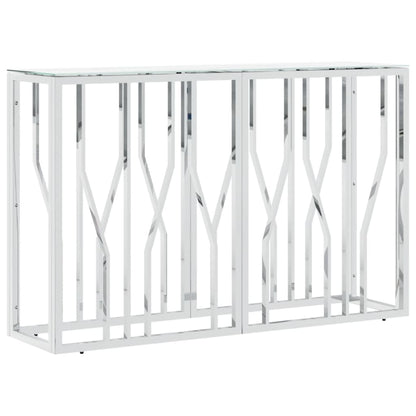 vidaXL Console Argentée 110x30x70 cm Acier inoxydable et Verre