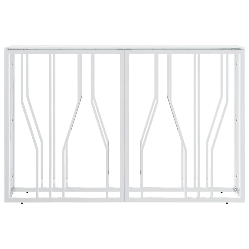 vidaXL Console Argentée 110x30x70 cm Acier inoxydable et Verre