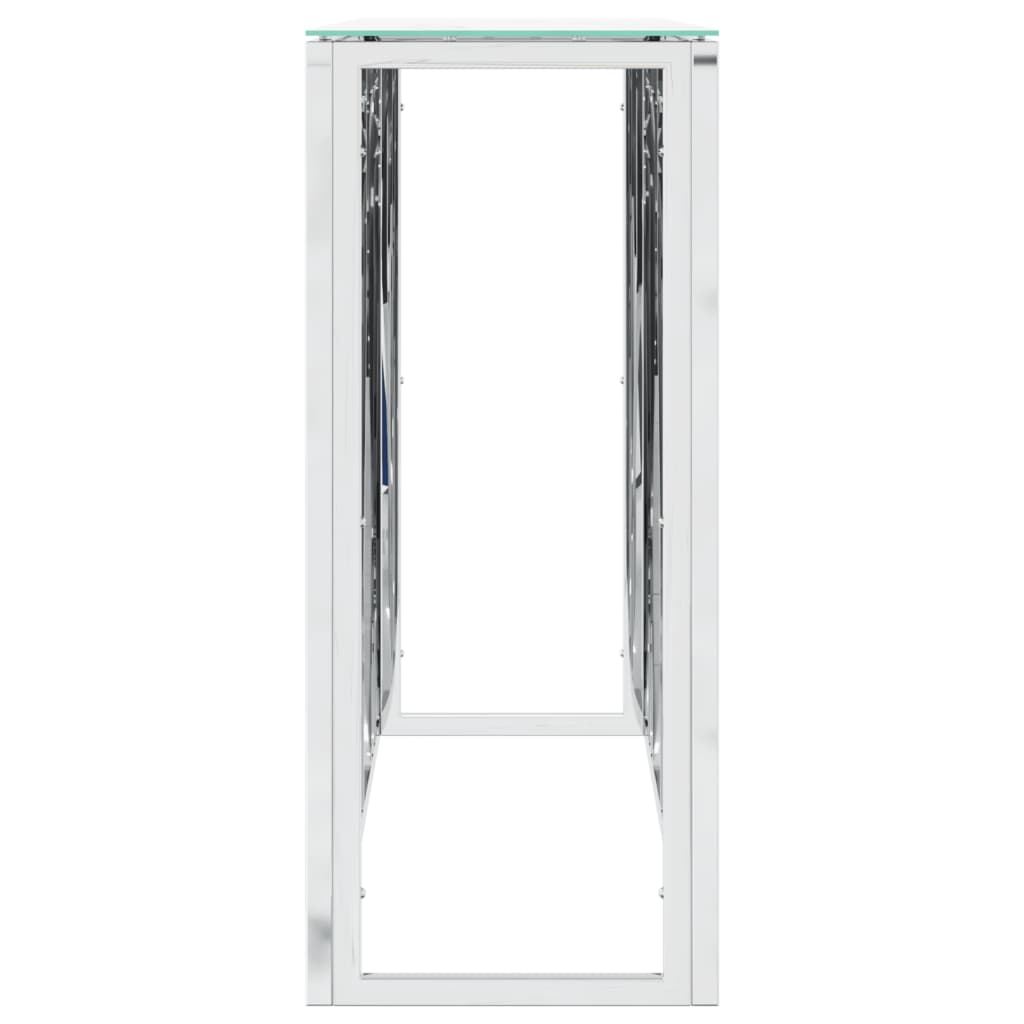 vidaXL Console Argentée 110x30x70 cm Acier inoxydable et Verre