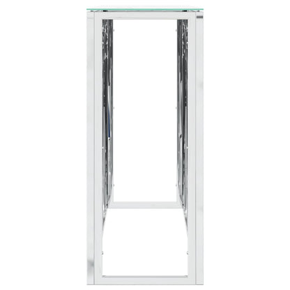 vidaXL Console Argentée 110x30x70 cm Acier inoxydable et Verre