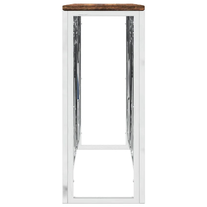 vidaXL Table console en acier inoxydable et bois de récupération massif