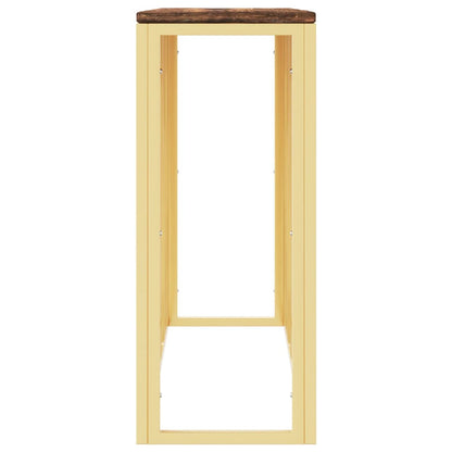 vidaXL Console plaquée en acier inoxydable doré et bois de récupération massif
