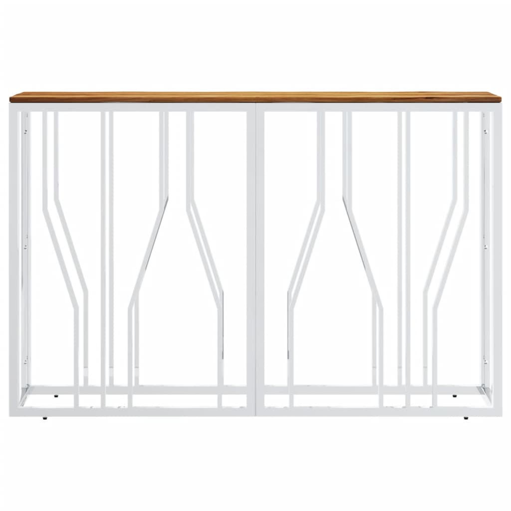 vidaXL Table console Argent Acier inoxydable et Bois d'acacia massif