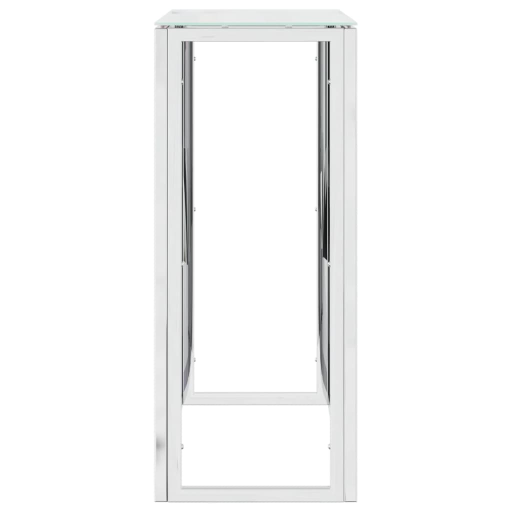 vidaXL Console 70x30x70 cm acier inoxydable et verre