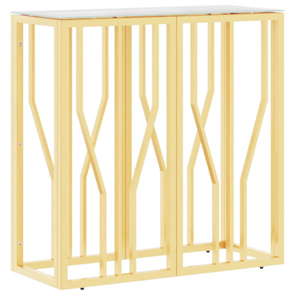 vidaXL Console dorée 70x30x70 cm acier inoxydable et verre