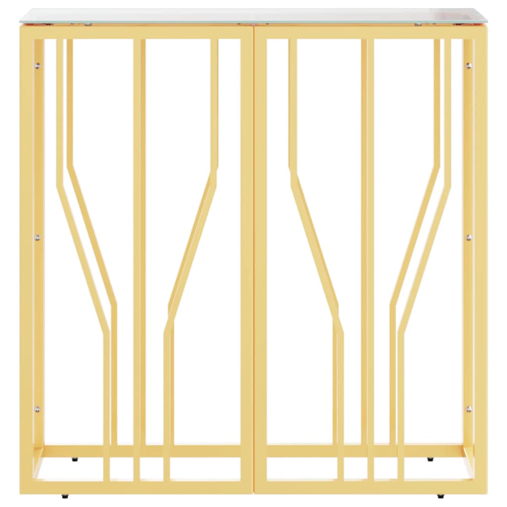 vidaXL Console dorée 70x30x70 cm acier inoxydable et verre