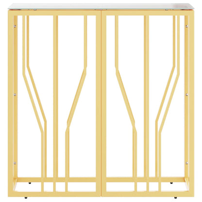 vidaXL Console dorée 70x30x70 cm acier inoxydable et verre