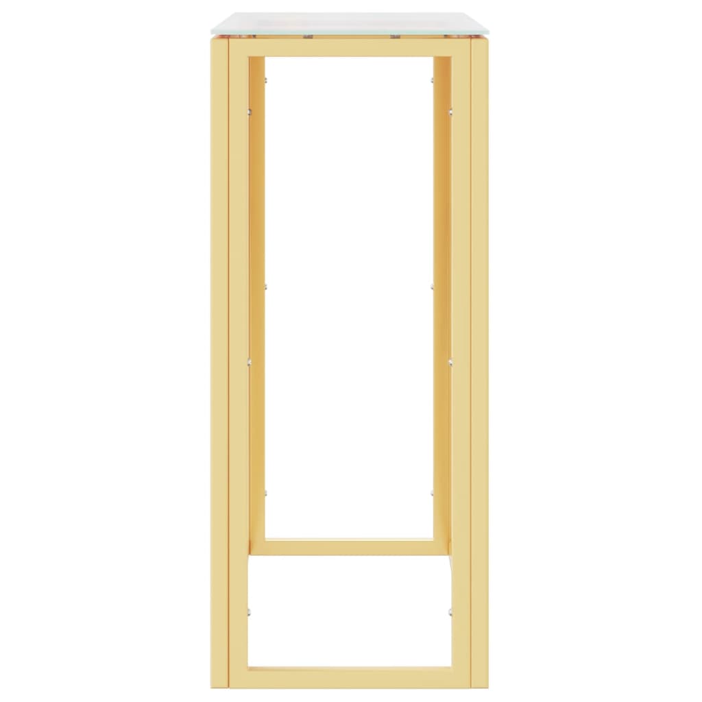 vidaXL Console dorée 70x30x70 cm acier inoxydable et verre