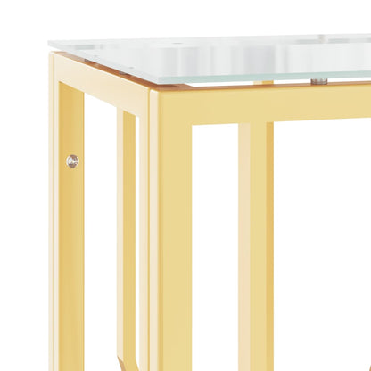vidaXL Console dorée 70x30x70 cm acier inoxydable et verre