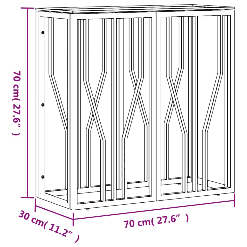 vidaXL Console dorée 70x30x70 cm acier inoxydable et verre