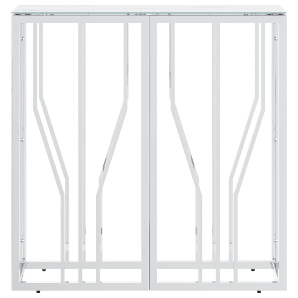 vidaXL Table console argentée 70x30x70 cm acier inoxydable et verre