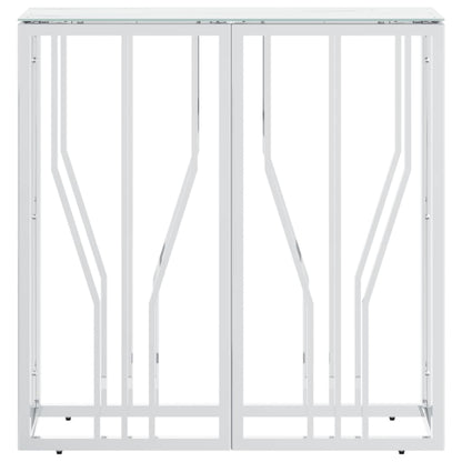 vidaXL Table console argentée 70x30x70 cm acier inoxydable et verre