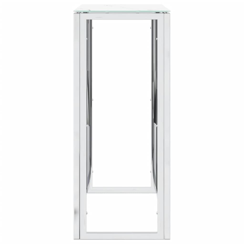 vidaXL Table console argentée 70x30x70 cm acier inoxydable et verre