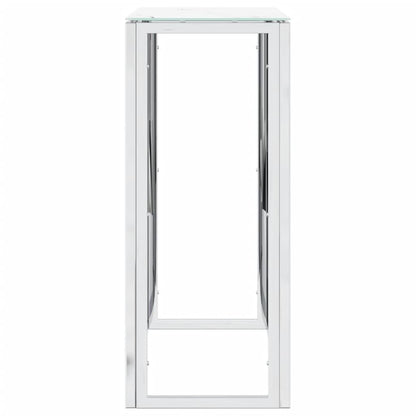 vidaXL Table console argentée 70x30x70 cm acier inoxydable et verre