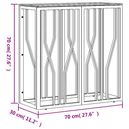 vidaXL Table console argentée 70x30x70 cm acier inoxydable et verre