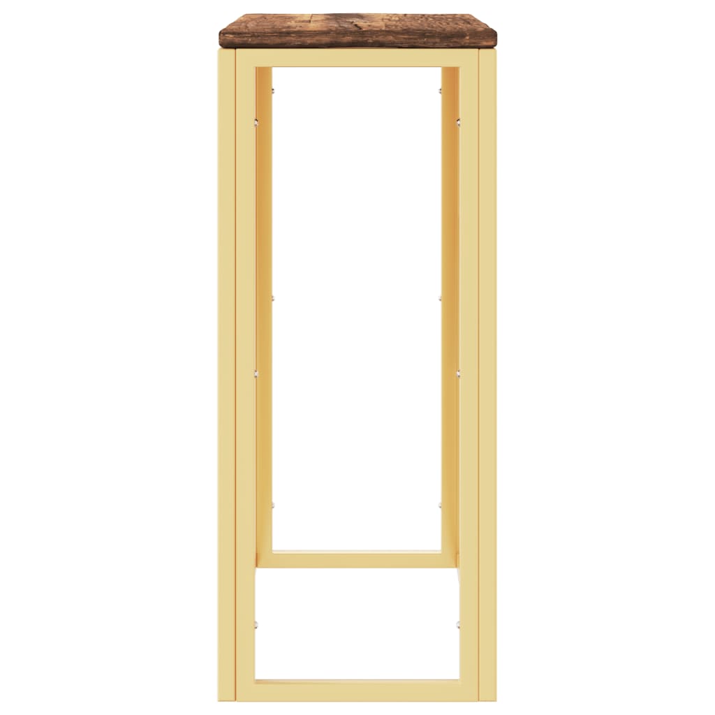 vidaXL Console plaquée en acier inoxydable doré et bois de récupération massif