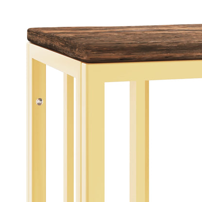 vidaXL Console plaquée en acier inoxydable doré et bois de récupération massif