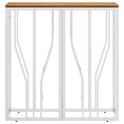 vidaXL Table console Argent Acier inoxydable et Bois d'acacia massif