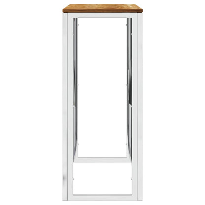 vidaXL Table console Argent Acier inoxydable et Bois d'acacia massif