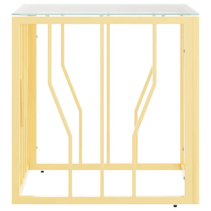 vidaXL Table basse dorée 50x50x50 cm en acier inoxydable et verre