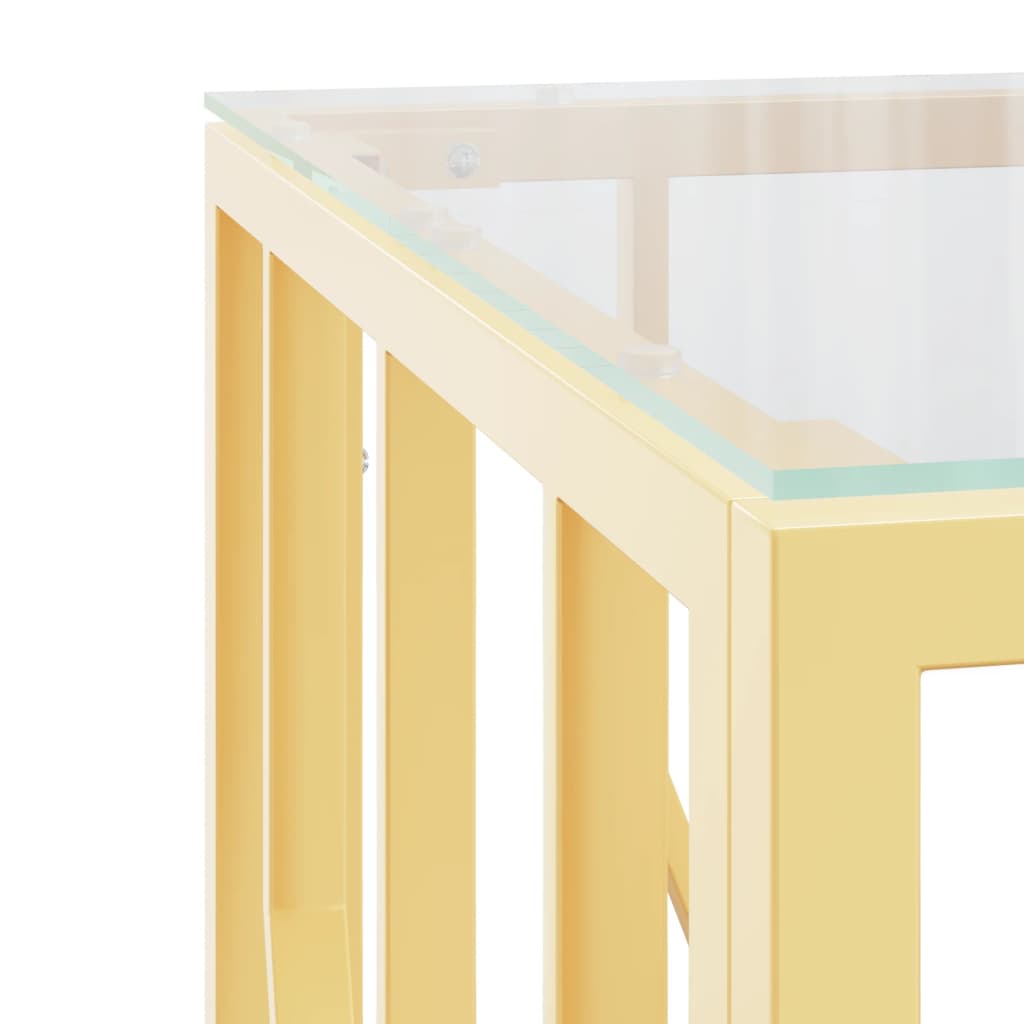 vidaXL Table basse dorée 50x50x50 cm en acier inoxydable et verre