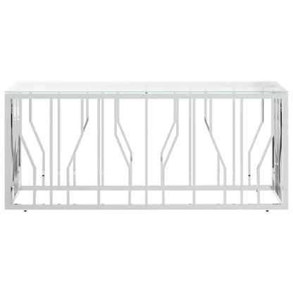 vidaXL Table basse 110x45x45 cm Acier inoxydable et Verre