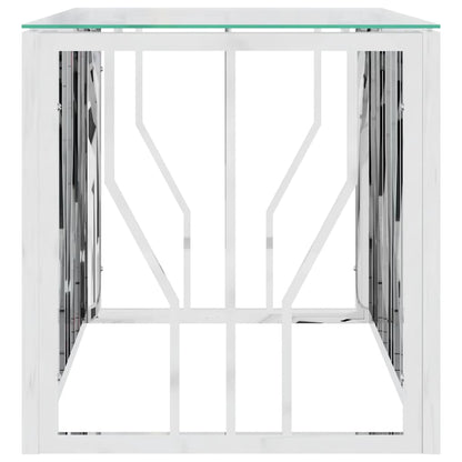 vidaXL Table basse 110x45x45 cm Acier inoxydable et Verre