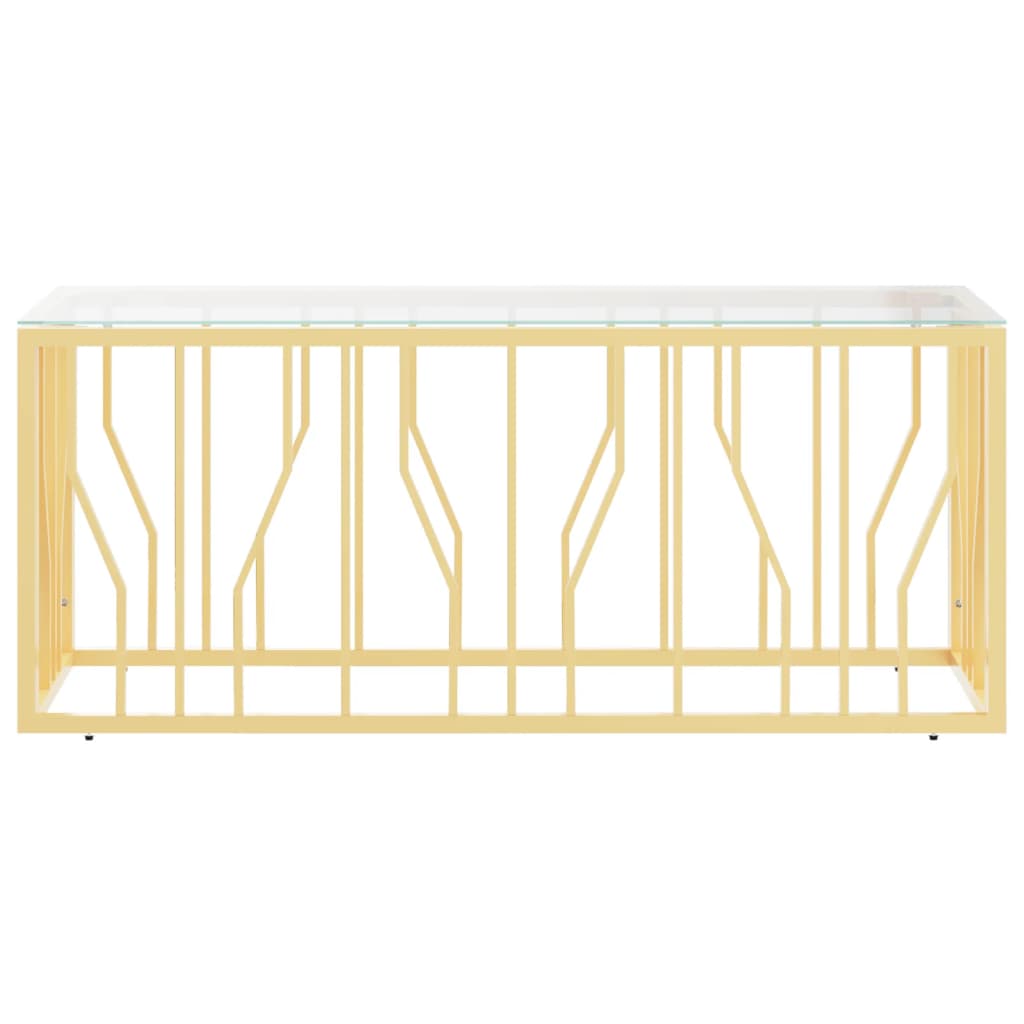 vidaXL Couchtisch 110x45x45 cm Edelstahl und Glas