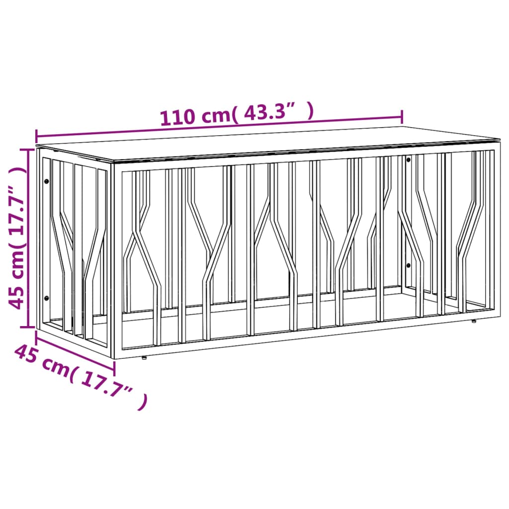 vidaXL Table basse en acier inoxydable et bois de récupération massif