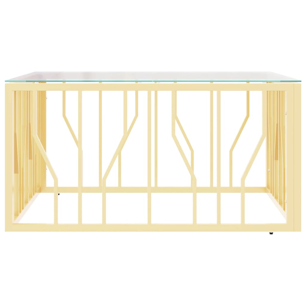 vidaXL Table basse dorée 80x80x40 cm Acier inoxydable et verre