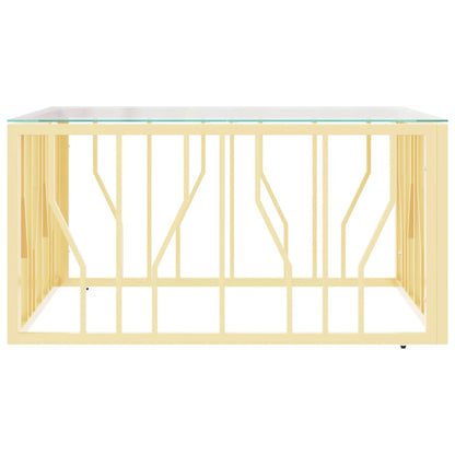 vidaXL Table basse dorée 80x80x40 cm Acier inoxydable et verre