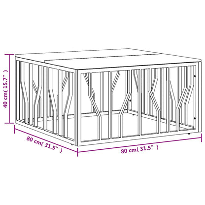 vidaXL Table basse dorée en acier inoxydable et bois de récupération massif